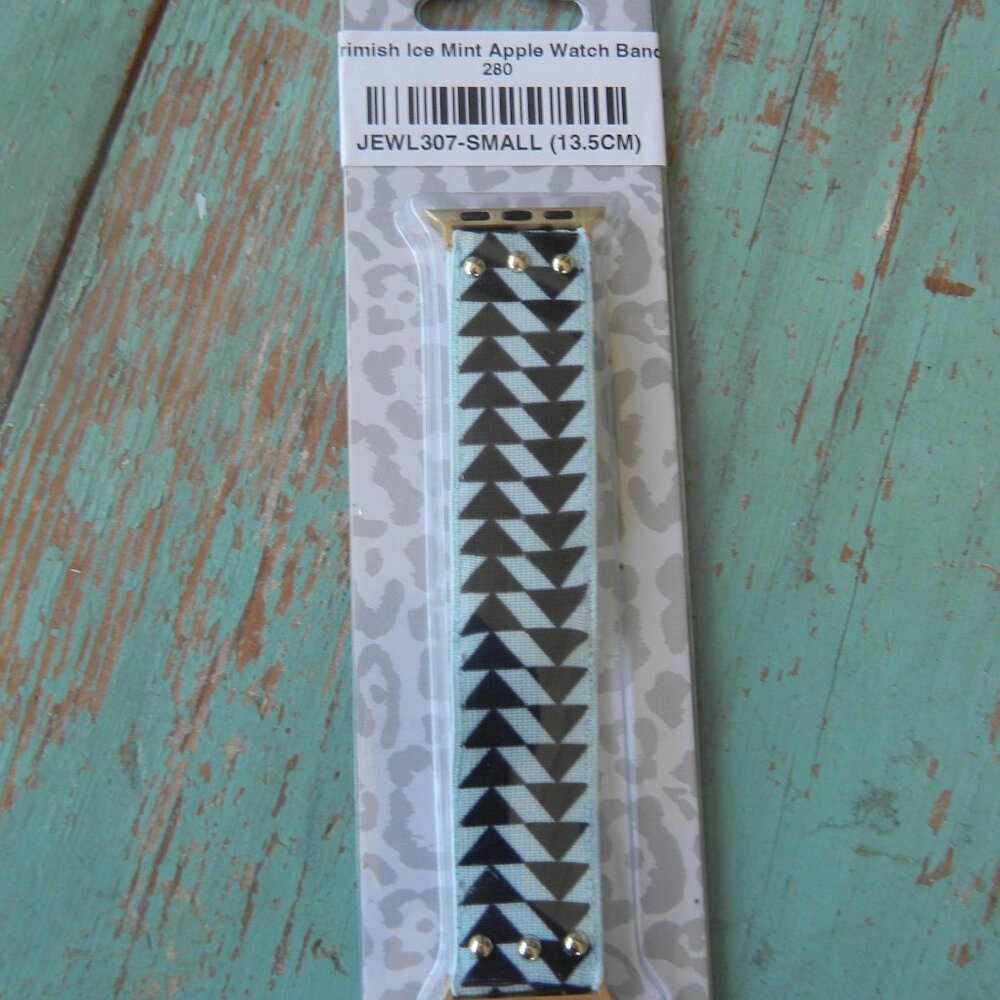NEW ERIMISH ICE MINT GEO STRIPED APPLE WATCH BAND